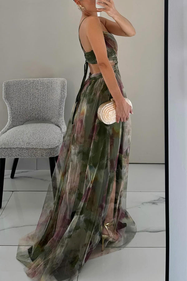 Mikayla | Robe Longue Sans Manches à Col en V Profond pour Femme