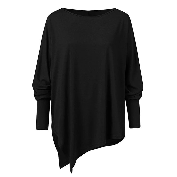 Aliénor | Pull col bateau oversize manches longues ourlet asymétrique