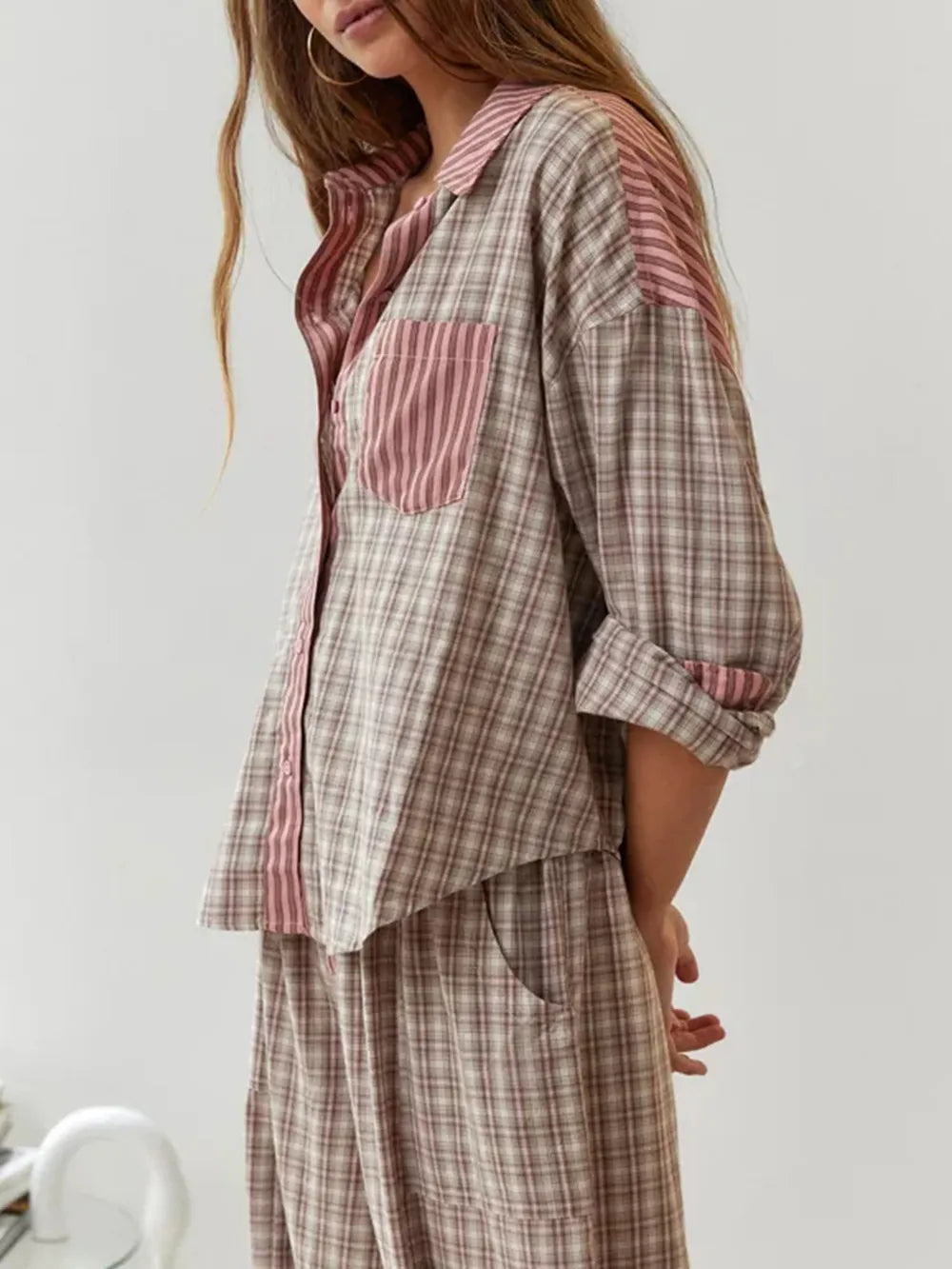 Anneliese | Ensemble Pyjama Deux Pièces en Coton Doux et Extensible pour Femme