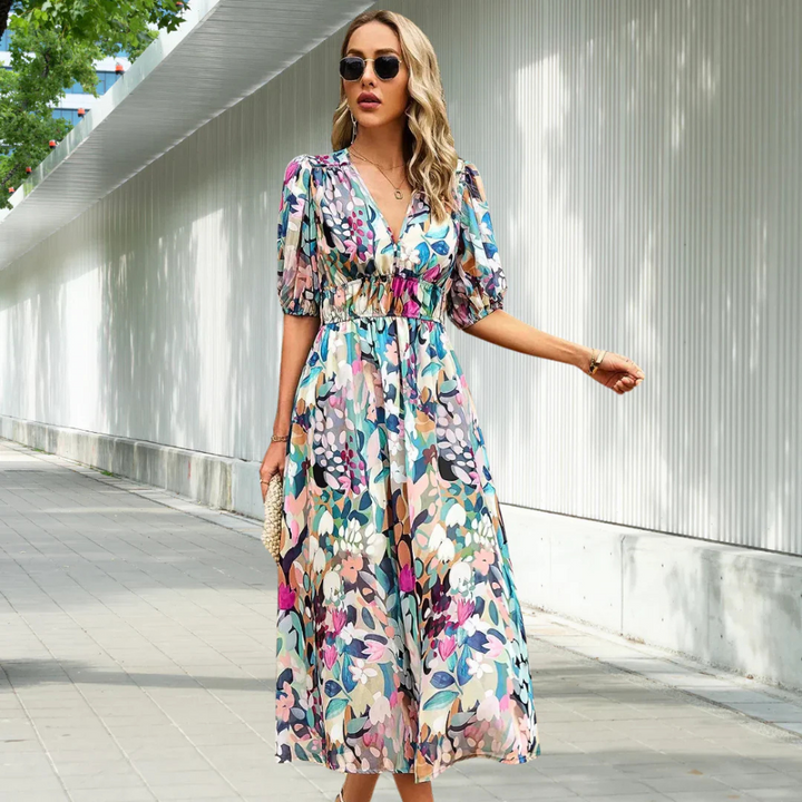 Rosalina | Robe d'été à imprimé fleuri en tissu léger pour femme