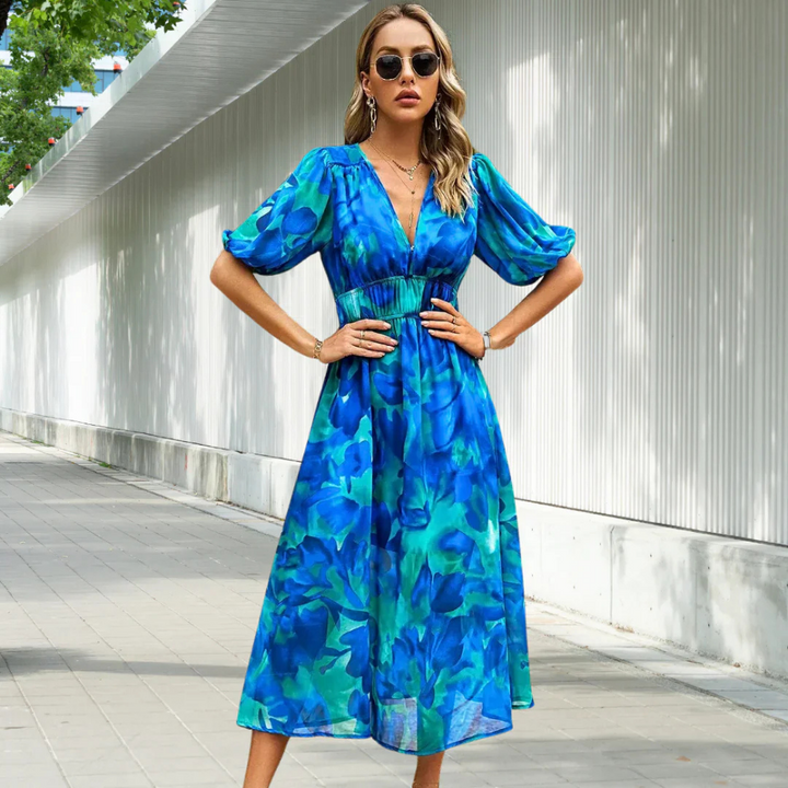 Rosalina | Robe d'été à imprimé fleuri en tissu léger pour femme
