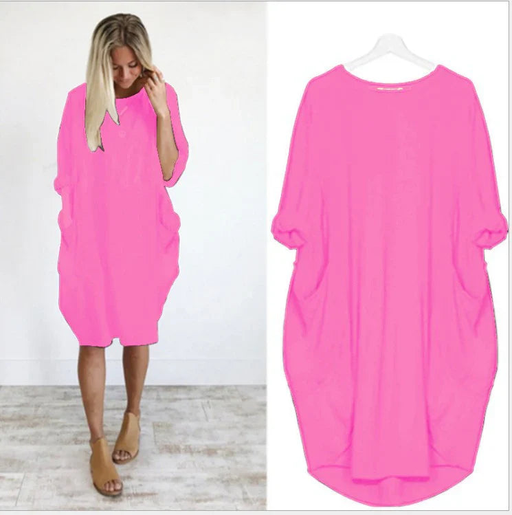 Soltica | Robe midi ample à poches pour femme