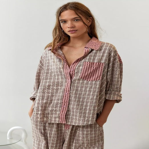 Olinia | Ensemble pyjama rayé pour femme