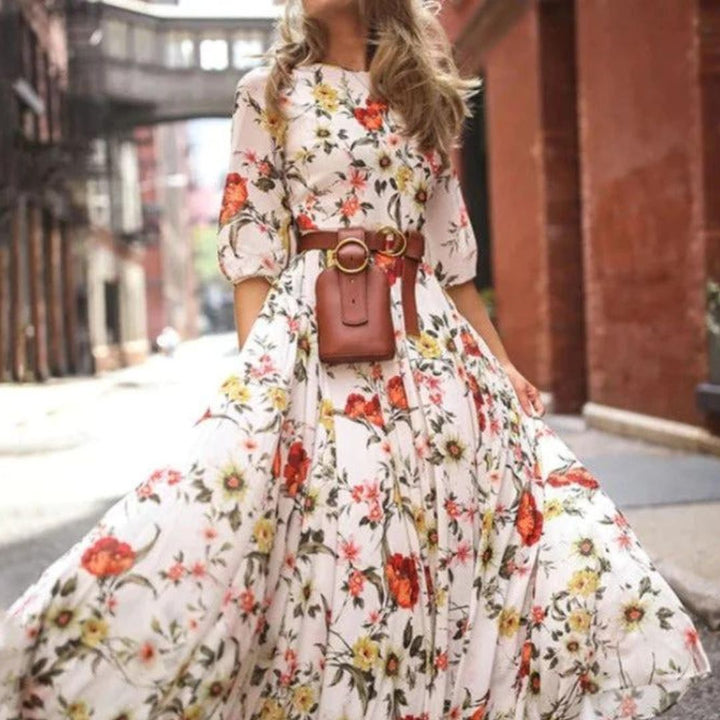Margarethe | Robe longue à fleurs pour femme