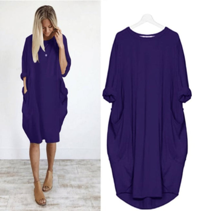 Soltica | Robe midi ample à poches pour femme