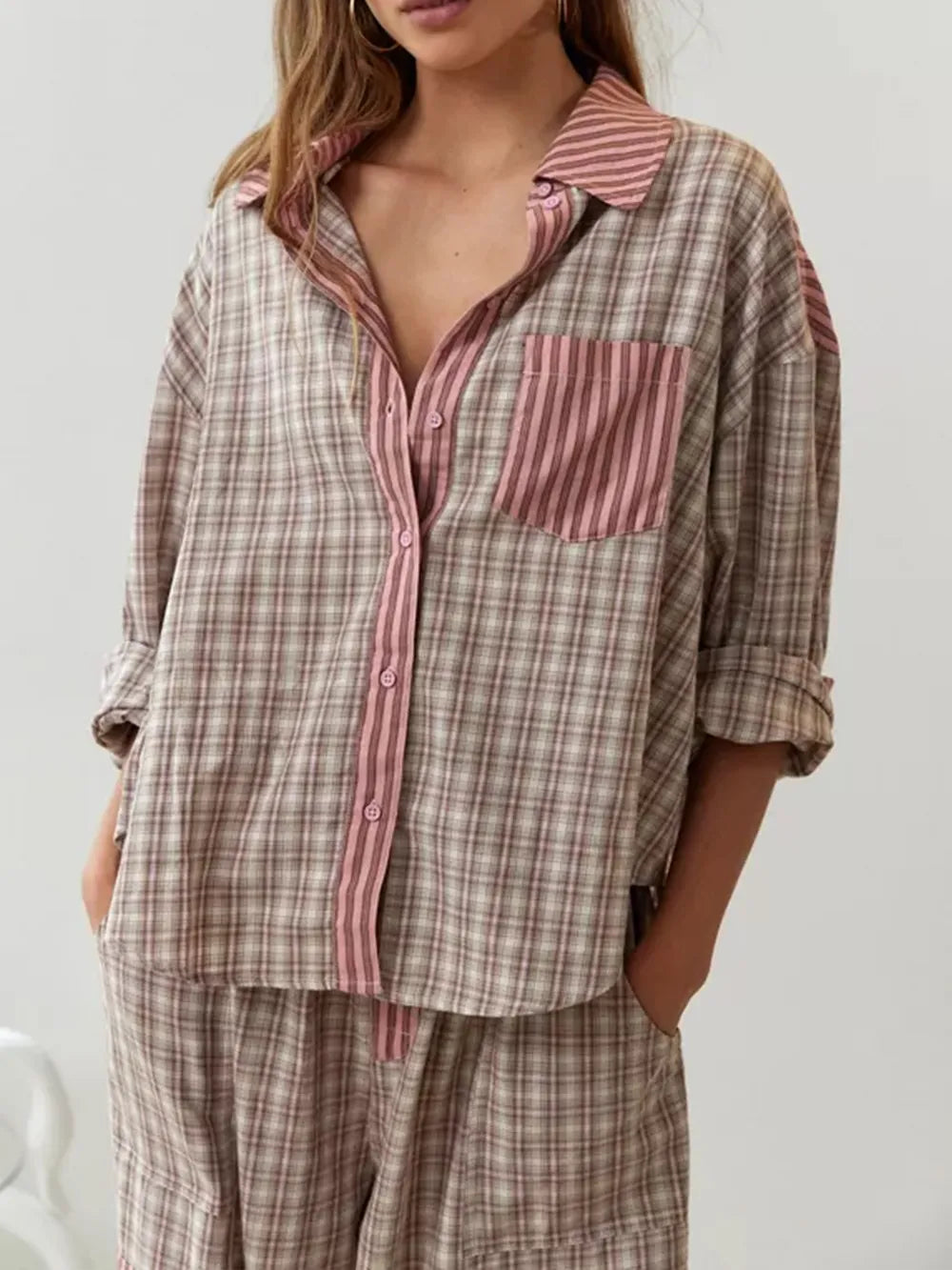 Anneliese | Ensemble Pyjama Deux Pièces en Coton Doux et Extensible pour Femme