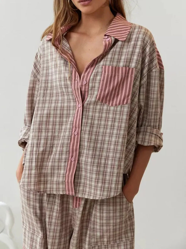 Anneliese | Ensemble Pyjama Deux Pièces en Coton Doux et Extensible pour Femme