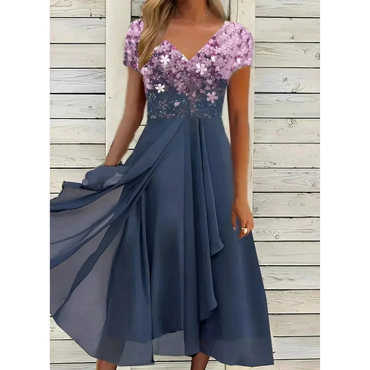 Elodine | Robe à paillettes et encolure en V pour femme