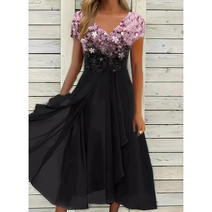 Elodine | Robe à paillettes et encolure en V pour femme