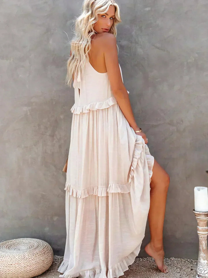 Elvira | Robe Longue à Volants et à Bretelles pour Femme