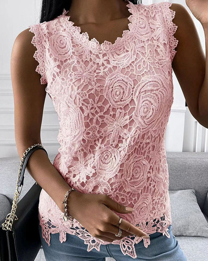 Adalina | Top d'Été en Dentelle sans Manches pour Femme