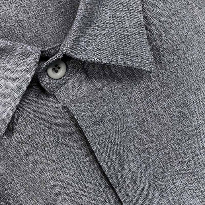 Khalid | Chemise en Lin et Coton avec Col Décontracté pour Homme