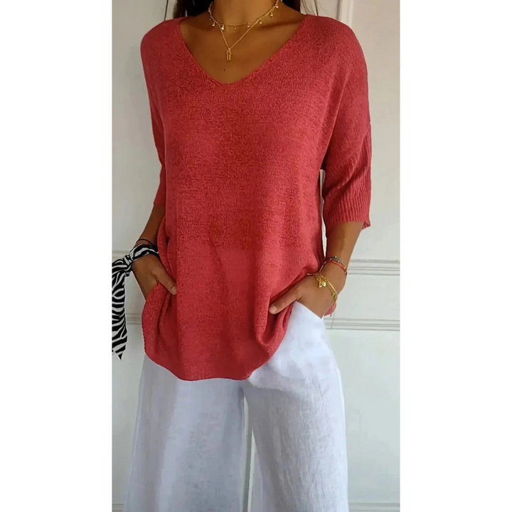 Karine | Pull à col en V pour femme