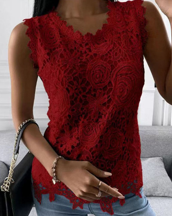 Adalina | Top d'Été en Dentelle sans Manches pour Femme