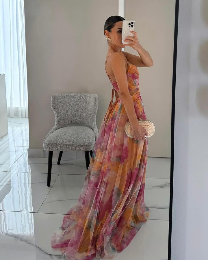 Mikayla | Robe Longue Sans Manches à Col en V Profond pour Femme