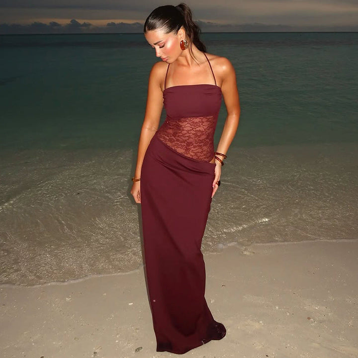 Ryann | Robe Longue en Dentelle avec Élégants Motifs Floraux pour Femme