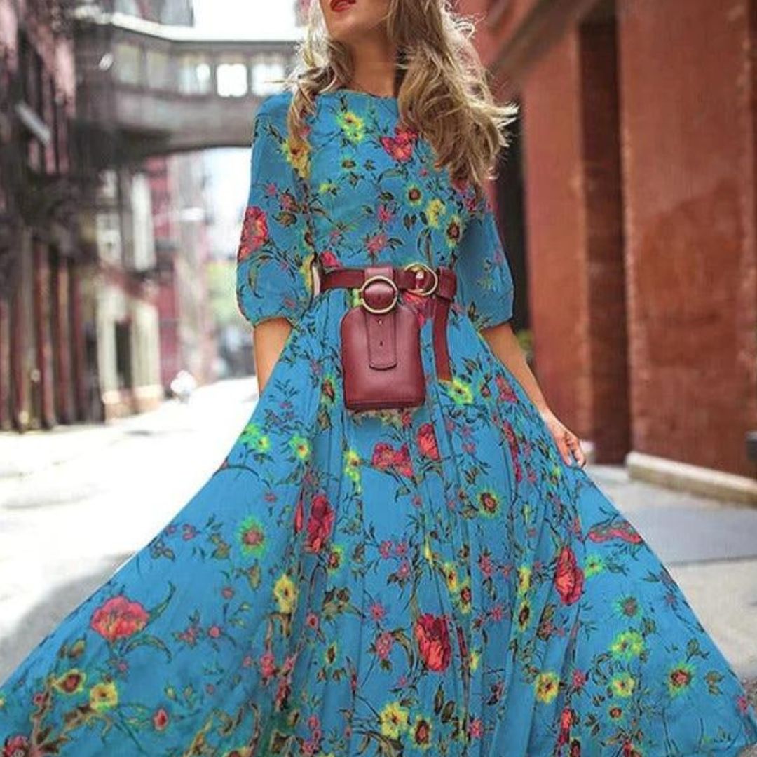 Margarethe | Robe longue à fleurs pour femme