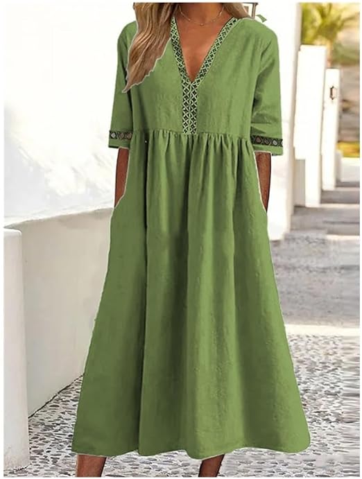 Sayuri | Robe en lin et coton à texture légère pour femme