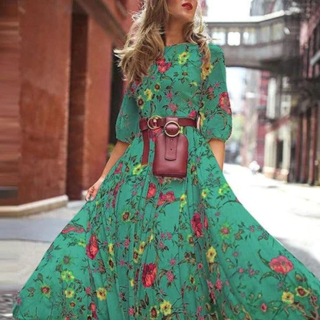 Margarethe | Robe longue à fleurs pour femme