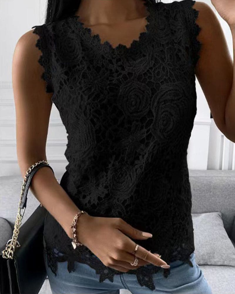 Adalina | Top d'Été en Dentelle sans Manches pour Femme