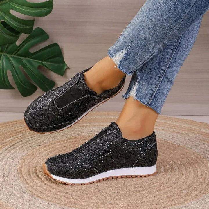 Nika | Baskets à enfiler pailletées pour femmes