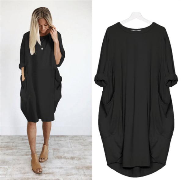 Soltica | Robe midi ample à poches pour femme