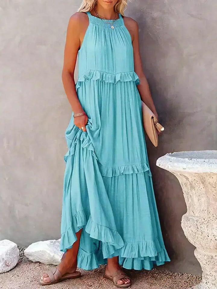Elvira | Robe Longue à Volants et à Bretelles pour Femme