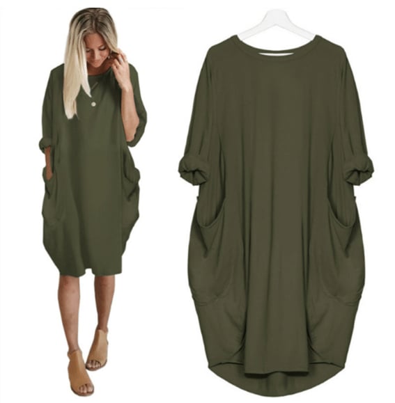 Soltica | Robe midi ample à poches pour femme