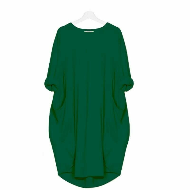 Soltica | Robe midi ample à poches pour femme