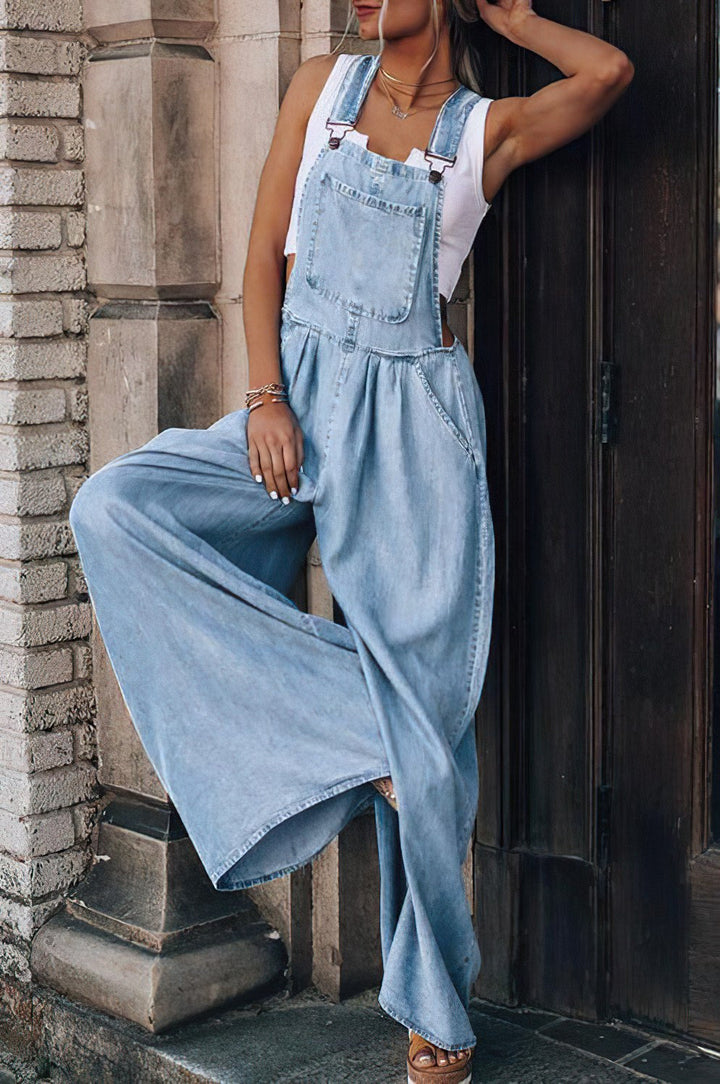 Tabeala | Combinaison en denim à jambes larges pour femmes