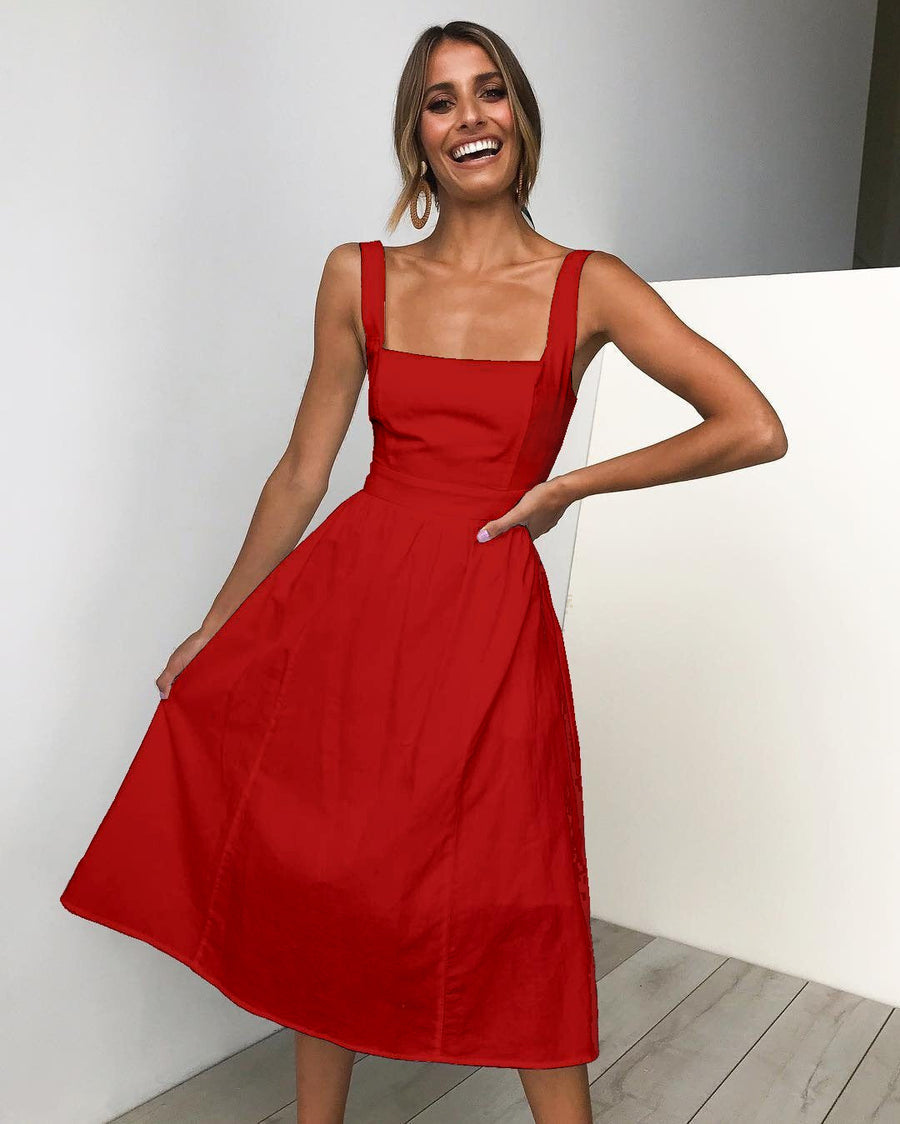 Pauline | Robe de Soirée Unie au Silhouette Élégante pour Femme