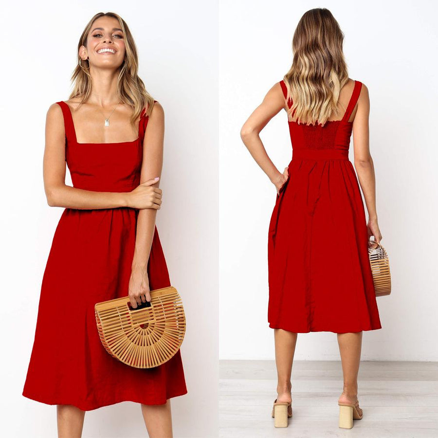 Pauline | Robe de Soirée Unie au Silhouette Élégante pour Femme