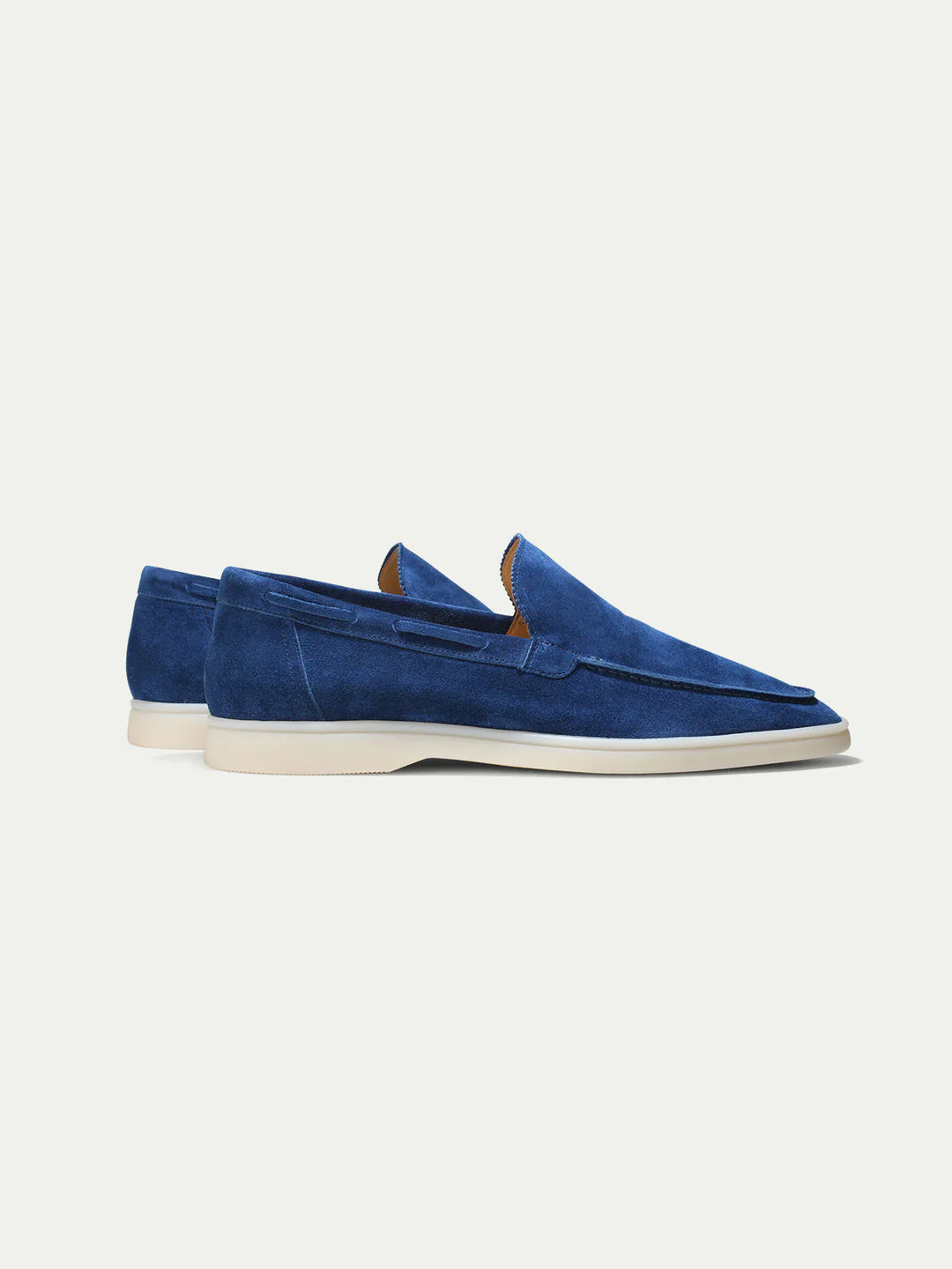 Mocassins en daim ultramarine avec design sans lacets pour hommes