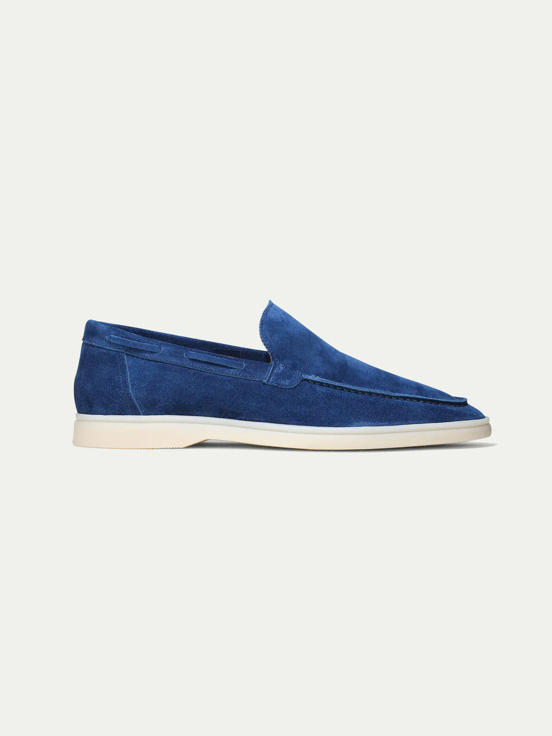 Mocassins en daim ultramarine avec design sans lacets pour hommes