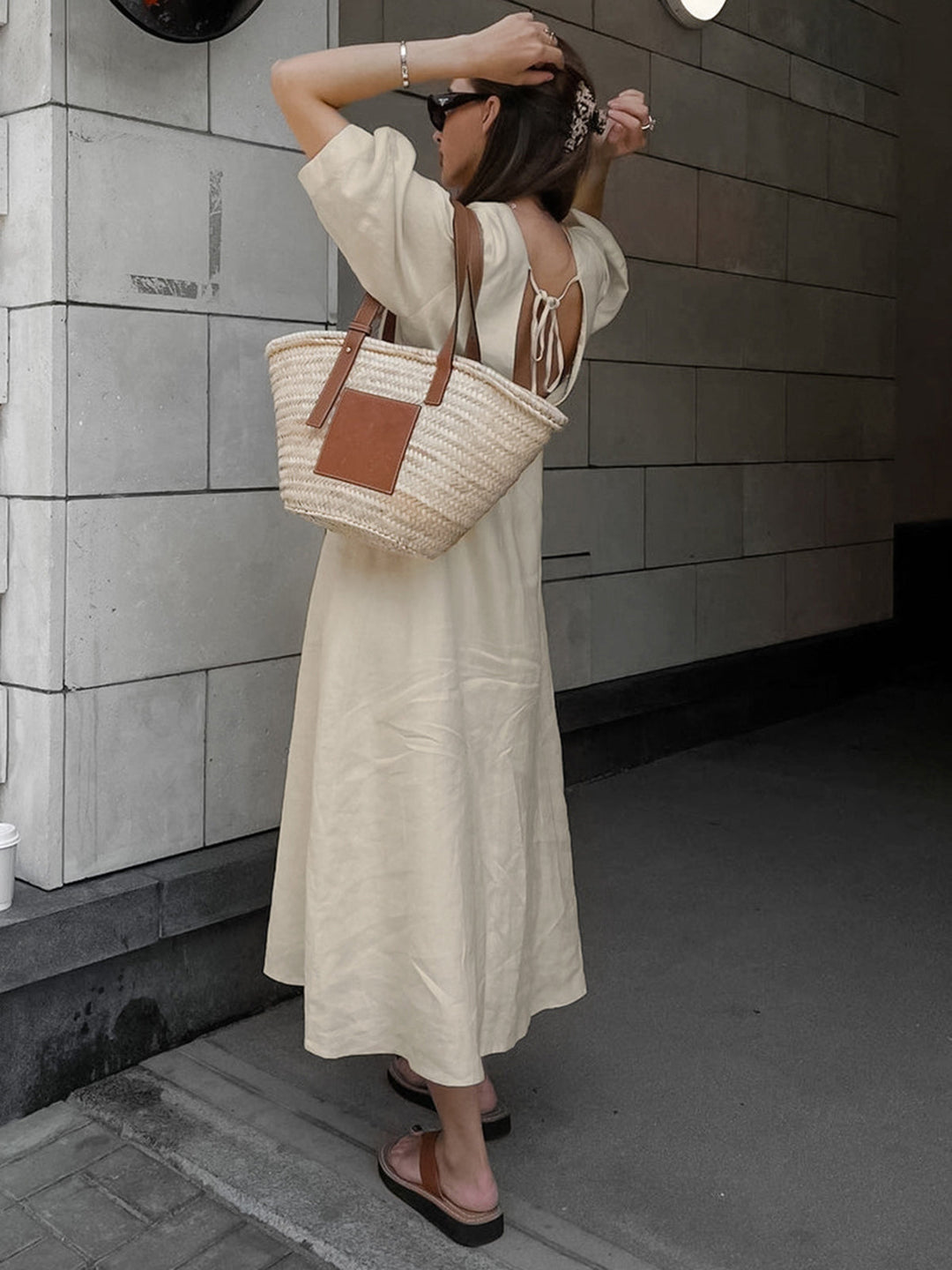 Darya | Robe Midi en Lin Boutonnée et Décontractée pour Femmes