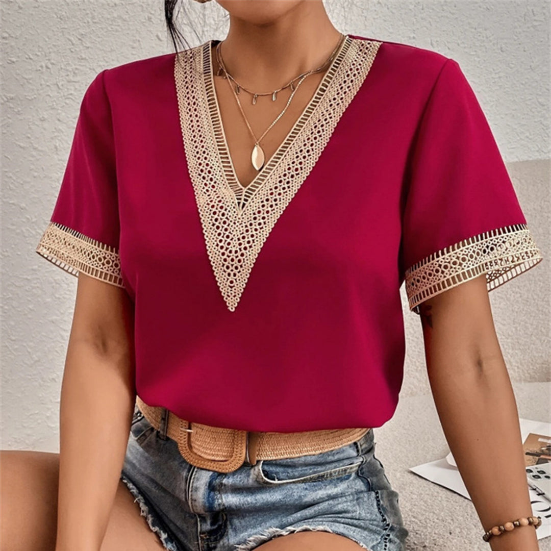 Milagro | Blouse d'Été Col en V avec finition crochetée pour femmes