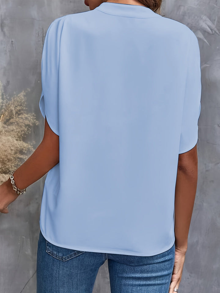 Hope | Blouse Fluide Col Officier Manches Courtes Femme