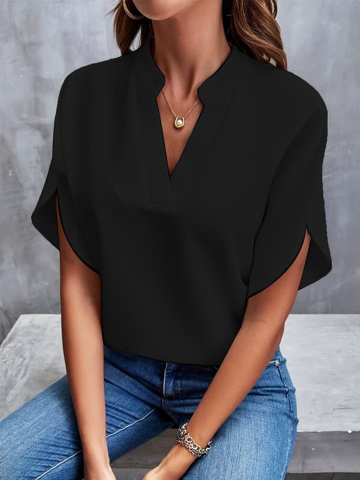 Hope | Blouse Fluide Col Officier Manches Courtes Femme