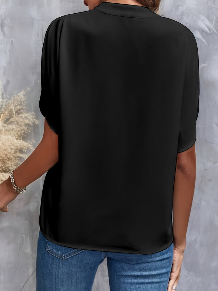 Hope | Blouse Fluide Col Officier Manches Courtes Femme