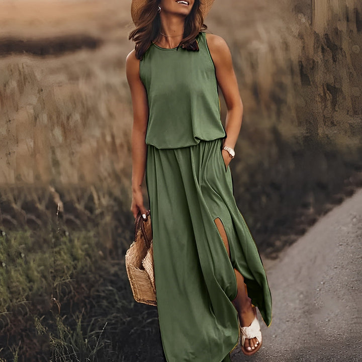 Amie | Élégante robe midi multicolore pour femme