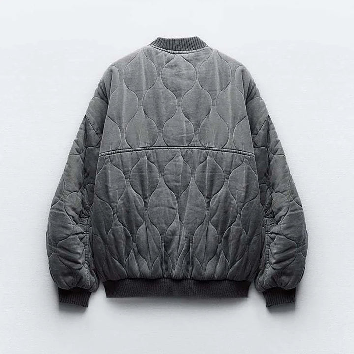 Swara | Veste Bomber Grise Coupe Ample et Tendance pour Femme