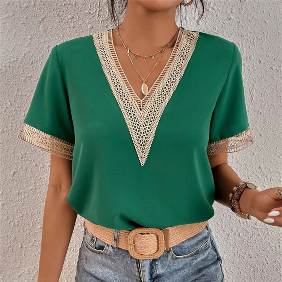 Milagro | Blouse d'Été Col en V avec finition crochetée pour femmes
