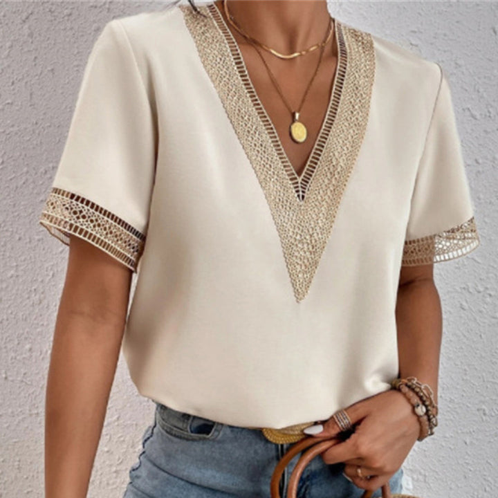 Milagro | Blouse d'Été Col en V avec finition crochetée pour femmes