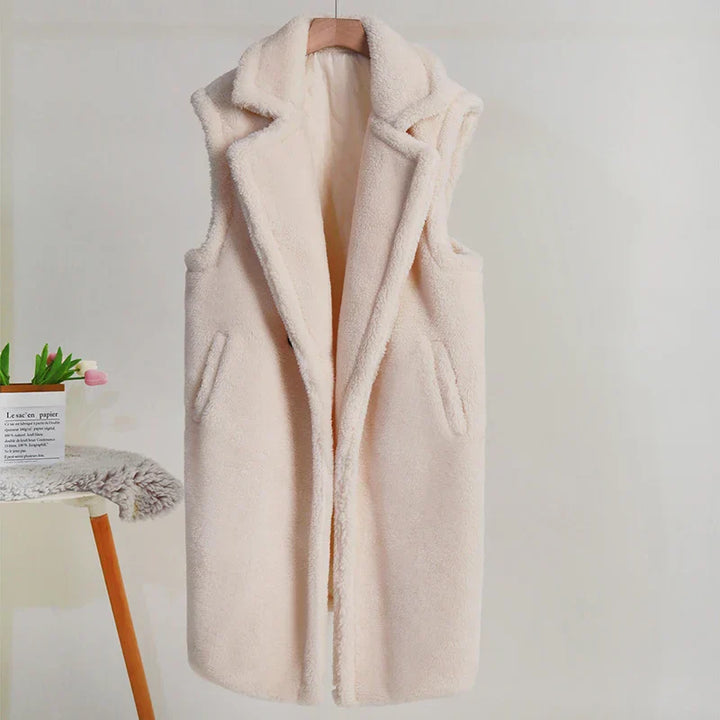 Petronella | Manteau d’hiver sans manches en peluche pour femme