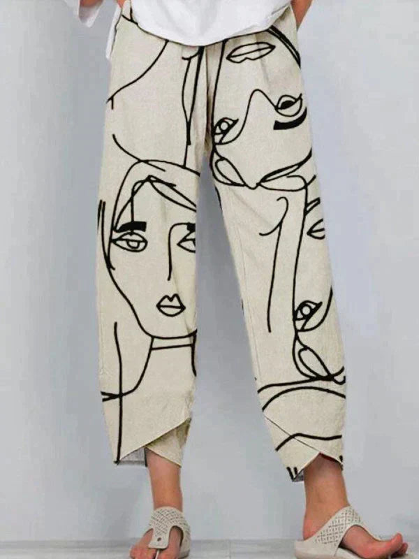 Tabea | Pantalon pour femme à imprimé abstrait