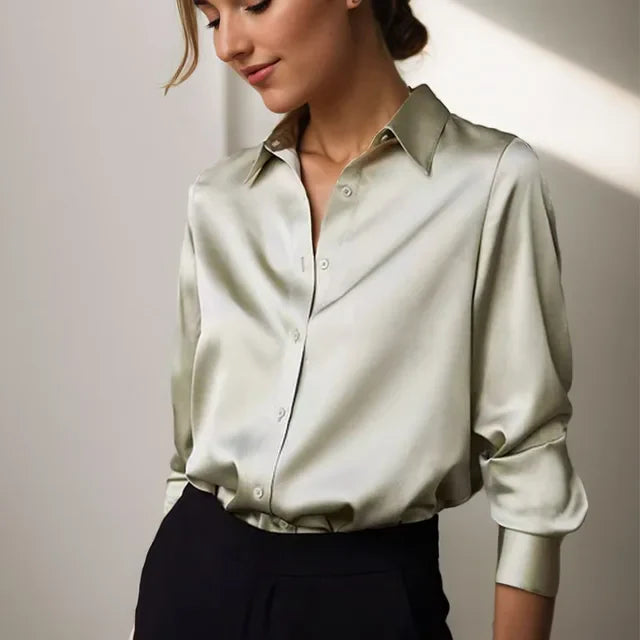 Modille | Chemisier en satin à boutons pour femme