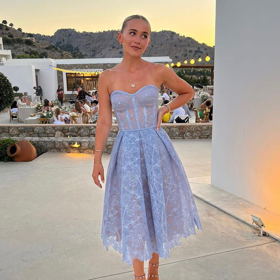 Jaylee | Élégante robe midi à plis souples pour femme