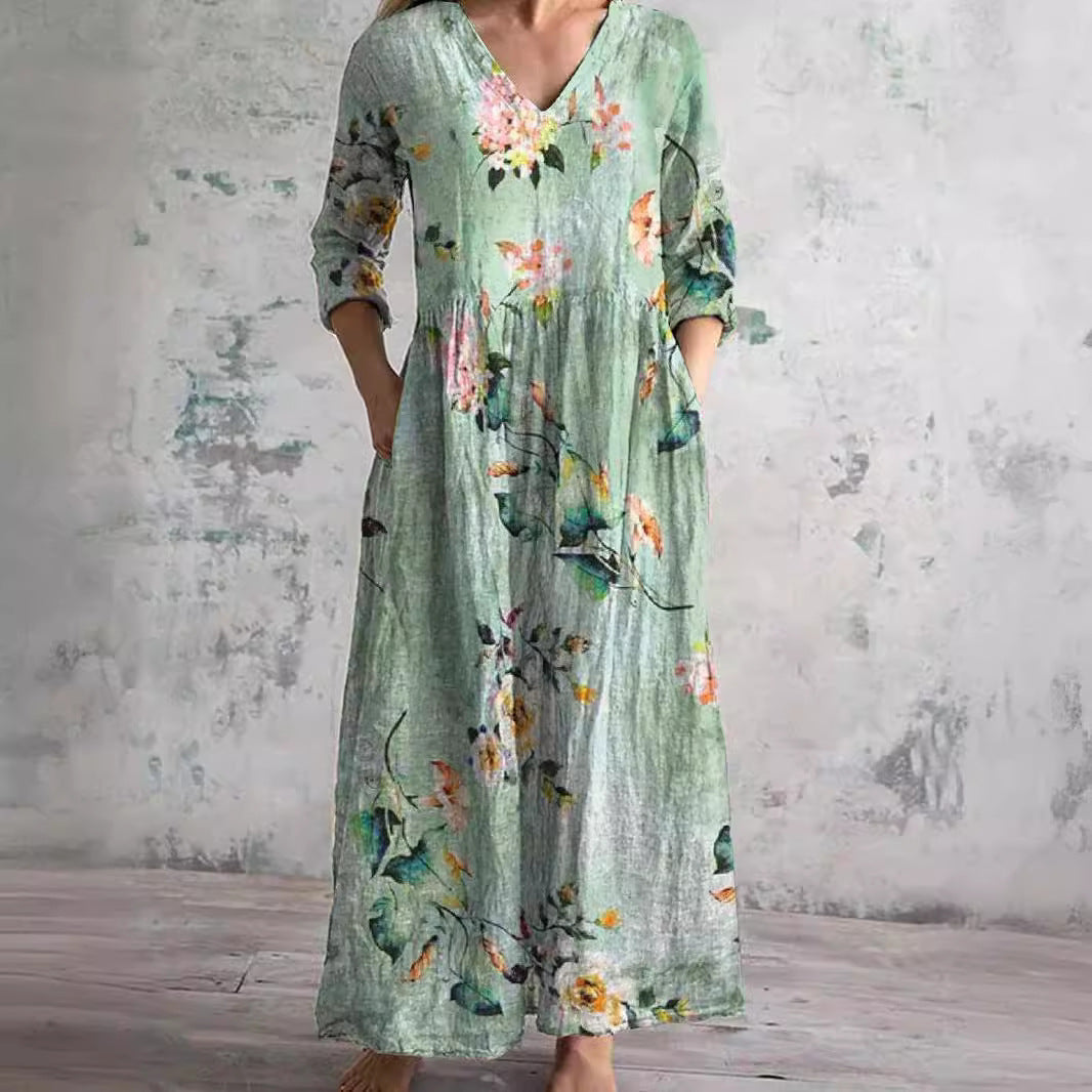 Eunice | Robe Blooming Grace avec volants délicats et broderie florale pour femme