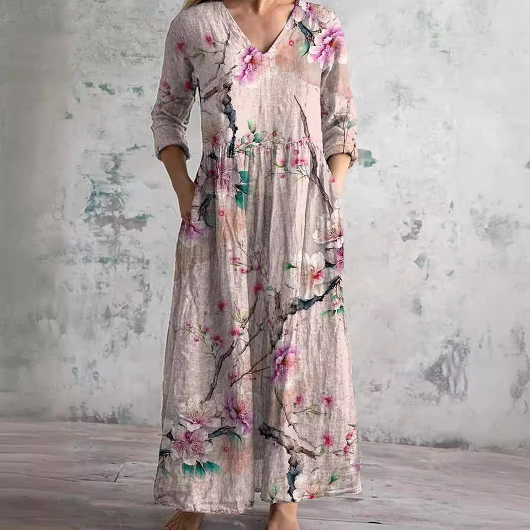 Eunice | Robe Blooming Grace avec volants délicats et broderie florale pour femme