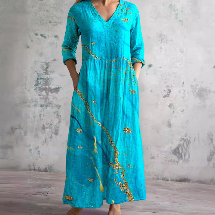 Eunice | Robe Blooming Grace avec volants délicats et broderie florale pour femme